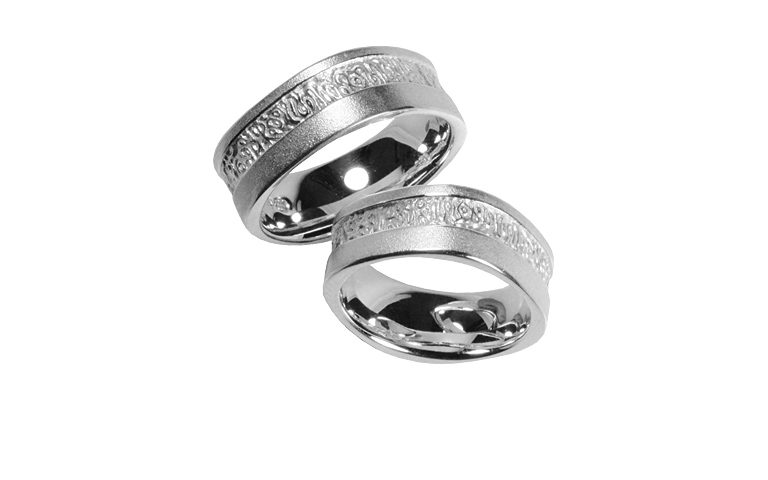 45217+45218-wedding rings, white gold 750